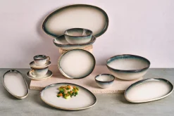 Assiette à dessert ovale blanc porcelaine 21x17 cm Akoya - PROOF Clearance