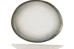 Assiette à dessert ovale blanc porcelaine 21x17 cm Akoya - PROOF Clearance