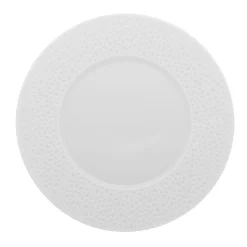 DEGRENNE Assiette à dessert rond blanc porcelaine de limoges Ø 24 cm L' Perles De Rosee Blanches New