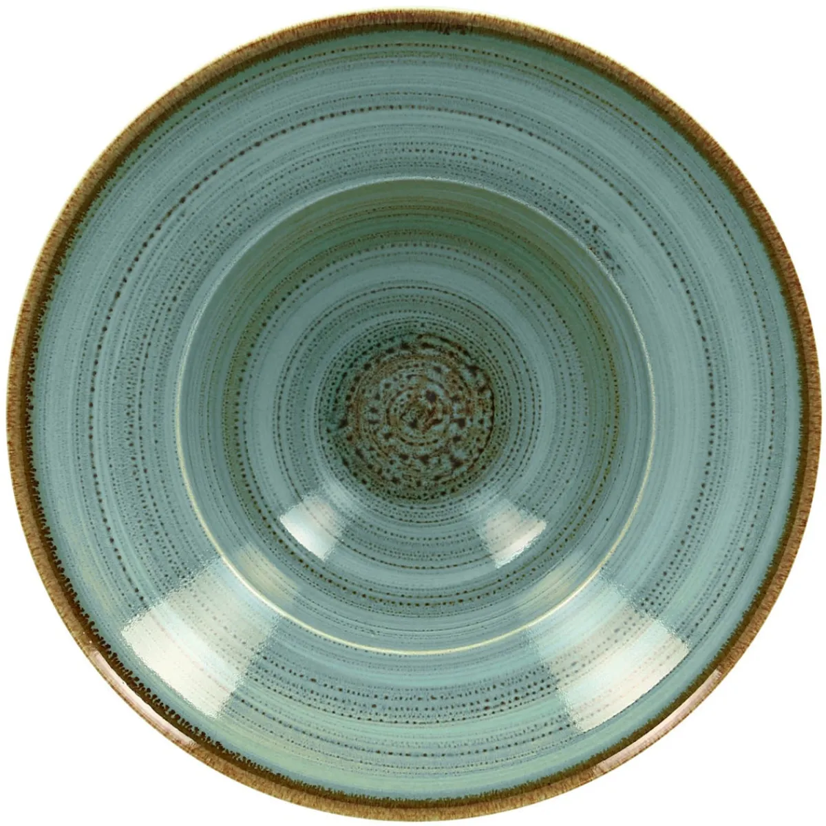 Assiette extra creuse rond bleu porcelaine vitrifiée Ø 26,1 cm Twirl - RAK Best