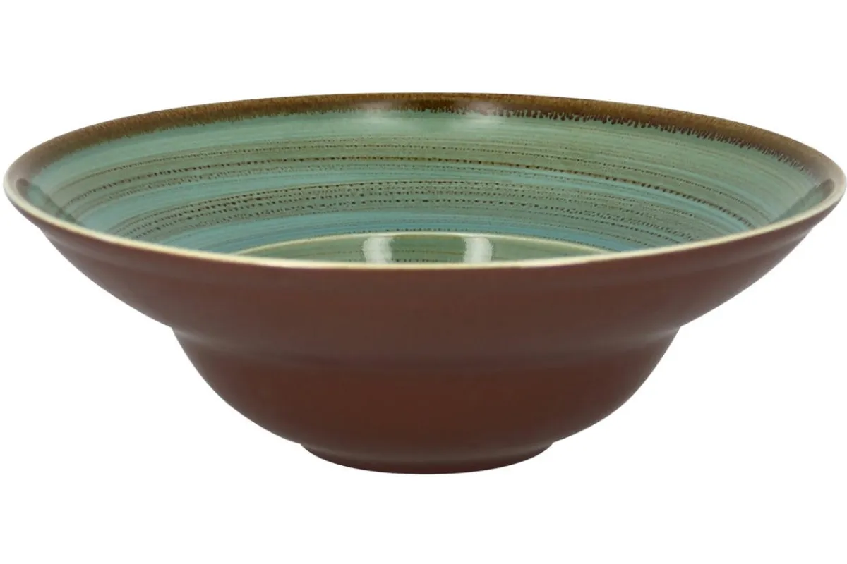 Assiette extra creuse rond bleu porcelaine vitrifiée Ø 26,1 cm Twirl - RAK Best
