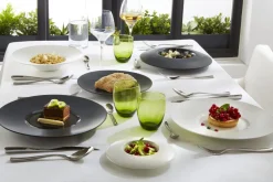 Assiette extra creuse rond noir grès émaillé Ø 27 cm Chic & Mat - PRO.MUNDI Outlet
