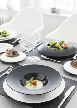 Assiette extra creuse rond noir grès émaillé Ø 27 cm Chic & Mat - PRO.MUNDI Outlet