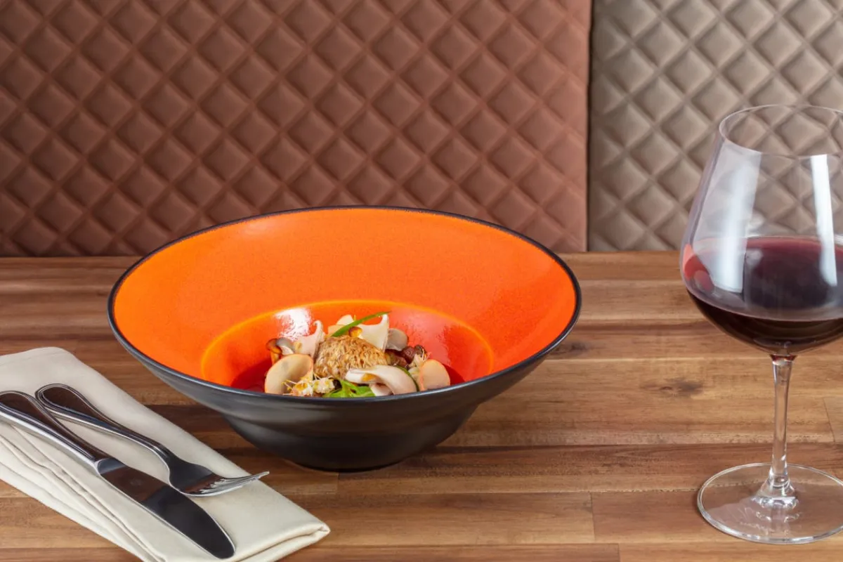 RAK Assiette extra creuse rond rouge porcelaine vitrifiée Ø 26,1 cm Fire Discount