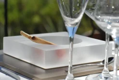 MEALPLAK Assiette gourmet carré blanc résine Nacryl® 15 cm New