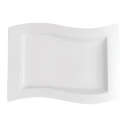 VILLEROY & BOCH Assiette gourmet rectangulaire ivoire porcelaine vitrifiée 33x24 cm New Wave