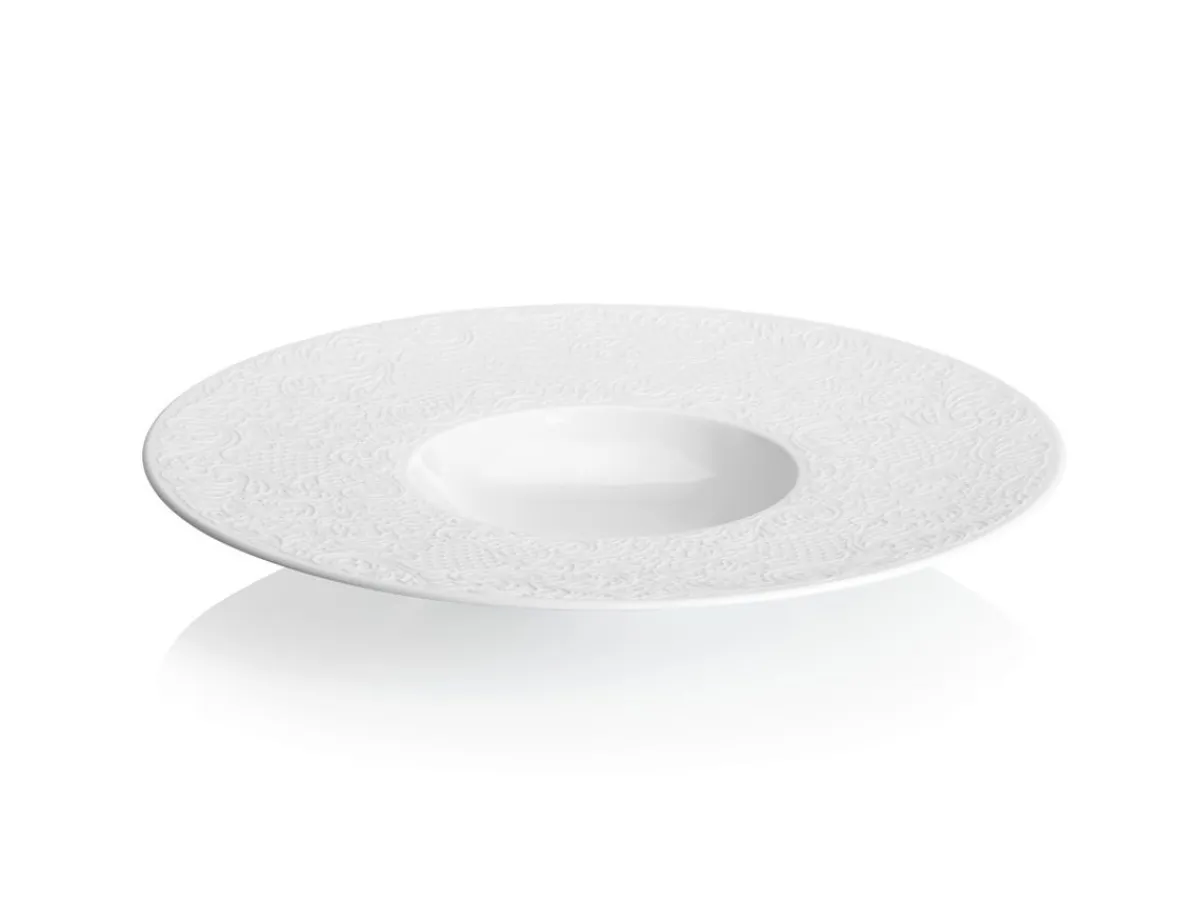 Assiette gourmet rond blanc porcelaine de limoges Ø 28 cm Collection L Couture - DEGRENNE Outlet