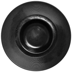 RAK Assiette gourmet rond noir porcelaine vitrifiée Ø 25,6 cm Edge Discount