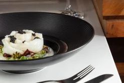 RAK Assiette gourmet rond noir porcelaine vitrifiée Ø 25,6 cm Edge Discount