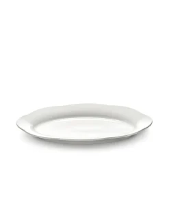 Assiette haute ovale blanc porcelaine 30x21 cm Silhouette - SERAX Hot