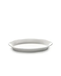 SERAX Assiette haute ovale blanc porcelaine 24,5x15 cm Silhouette Clearance