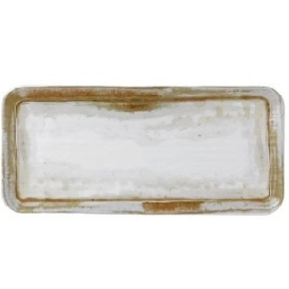 DUDSON Assiette organique beige porcelaine vitrifiée 27x16 cm Finca Sanstone