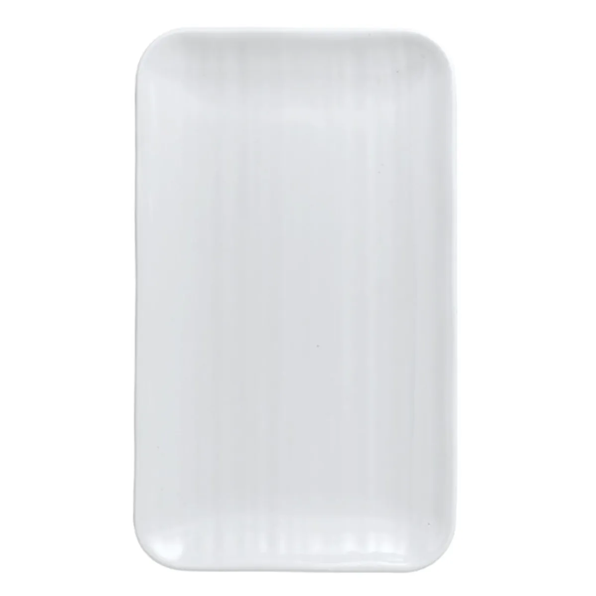 DUDSON Assiette organique blanc porcelaine vitrifiée 27x16 cm White Clearance