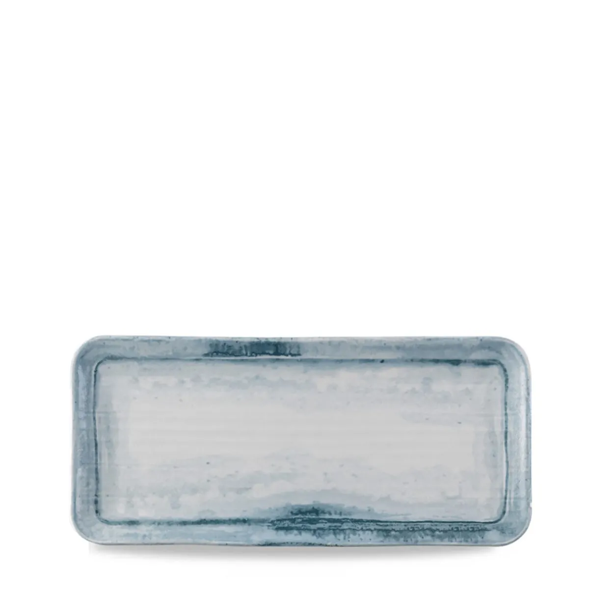 Assiette organique bleu porcelaine vitrifiée 35x16 cm Finca Limestone - DUDSON Clearance