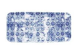 DUDSON Assiette organique bleu porcelaine vitrifiée 35x16 cm Porto Sale