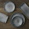Assiette organique gris porcelaine vitrifiée 27x16 cm Harvest Flux - DUDSON Discount