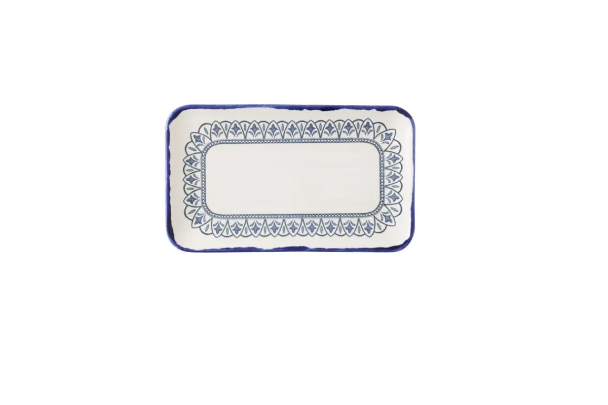 DUDSON Assiette organique Ink porcelaine vitrifiée 27x16 cm Harvest Mediterranean Moresque Best