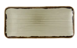 DUDSON Assiette organique Linen porcelaine vitrifiée 35x16 cm Harvest Outlet