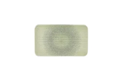 DUDSON Assiette organique vert porcelaine vitrifiée 27x16 cm Harvest Grain Outlet