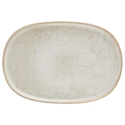 Assiette ovale beige grès émaillé 33x22,5 cm Sand - ACCOLADE Discount