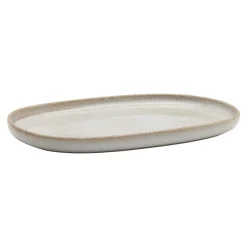 Assiette ovale beige grès émaillé 33x22,5 cm Sand - ACCOLADE Discount