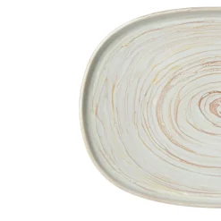 ACCOLADE Assiette ovale beige grès émaillé 33x22,5 cm Aurora Best