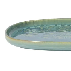 Assiette ovale bleu grès émaillé 33x22,5 cm Magic - ACCOLADE Discount