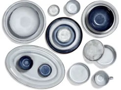 Assiette ovale bleu grès émaillé 38 cm Pure Blue - SERAX Clearance
