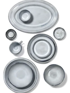 Assiette ovale bleu grès émaillé 38 cm Pure Blue - SERAX Clearance