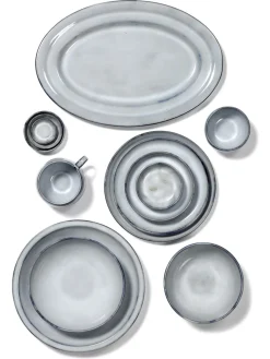 Assiette ovale bleu grès émaillé 38 cm Pure Blue - SERAX Clearance
