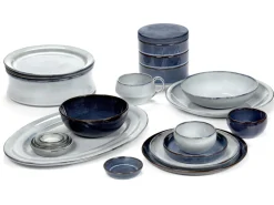 Assiette ovale bleu grès émaillé 38 cm Pure Blue - SERAX Clearance