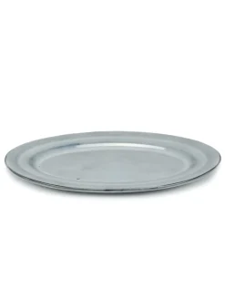 Assiette ovale bleu grès émaillé 38 cm Pure Blue - SERAX Clearance
