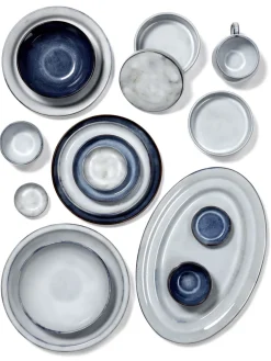 Assiette ovale bleu grès émaillé 38 cm Pure Blue - SERAX Clearance