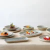 ACCOLADE Assiette ovale gris grès émaillé 33x22,5 cm Tropic Best
