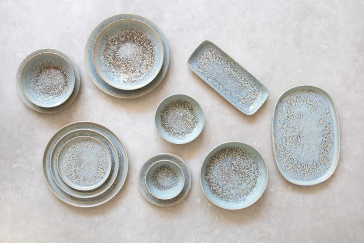 ACCOLADE Assiette ovale gris grès émaillé 33x22,5 cm Tropic Best