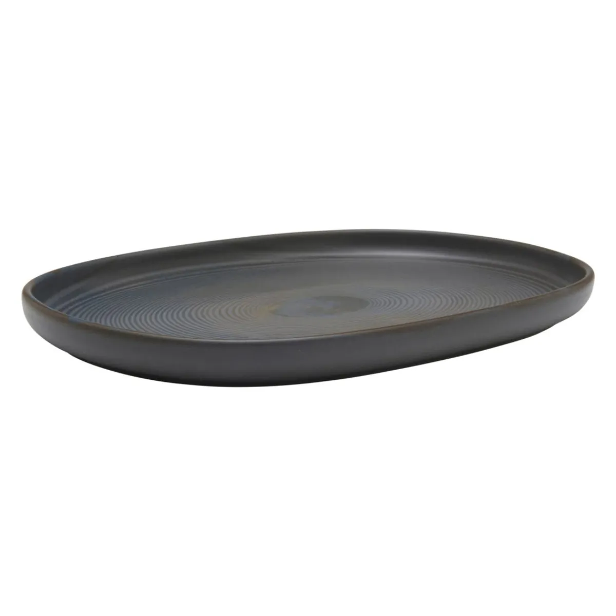 Assiette ovale grès émaillé 33x22,5 cm Tornado - ACCOLADE