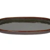 Assiette ovale Marron Bleu grès émaillé 33x22,5 cm Amber - ACCOLADE Hot