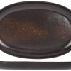 Assiette ovale noir porcelaine 35x22 cm Etna - PROOF Clearance