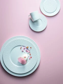 DEGRENNE Assiette à pain rond blanc porcelaine de limoges Ø 14 cm L' Perles De Rosee Blanches Best