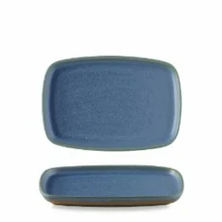 Assiette à partager rectangulaire bleu porcelaine vitrifiée 22x15 cm Emerge Oslo - CHURCHILL Best