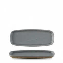 Assiette à partager rectangulaire gris porcelaine vitrifiée 25,1x10 cm Emerge Seatle - CHURCHILL