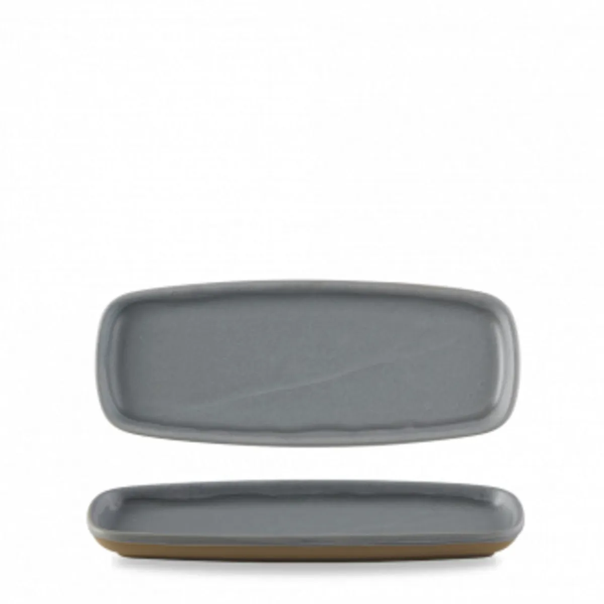 Assiette à partager rectangulaire gris porcelaine vitrifiée 25,1x10 cm Emerge Seatle - CHURCHILL