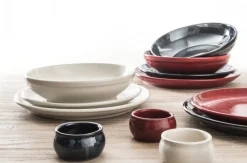 PRO.MUNDI Assiette à pizza rond rouge grès émaillé Ø 33 cm Gres Couleur