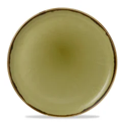 DUDSON Assiette à pizza rond vert porcelaine vitrifiée Ø 32,4 cm Harvest New