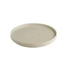 Assiette plate bord droit rond beige porcelaine Ø 26 cm The Grid - APS Hot