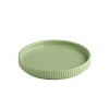Assiette plate bord droit rond vert porcelaine Ø 16 cm The Grid - APS Clearance