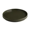 Assiette plate bord droit rond marron porcelaine Ø 20 cm The Grid - APS Discount