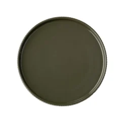 Assiette plate bord droit rond marron porcelaine Ø 20 cm The Grid - APS Discount