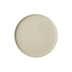 Assiette plate bord droit rond beige porcelaine Ø 23 cm The Grid - APS Online