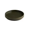 APS Assiette plate bord droit rond marron porcelaine Ø 14 cm The Grid Discount